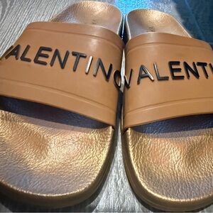 Mario Valentino Iride Copper Slides Logo lettering Size 40